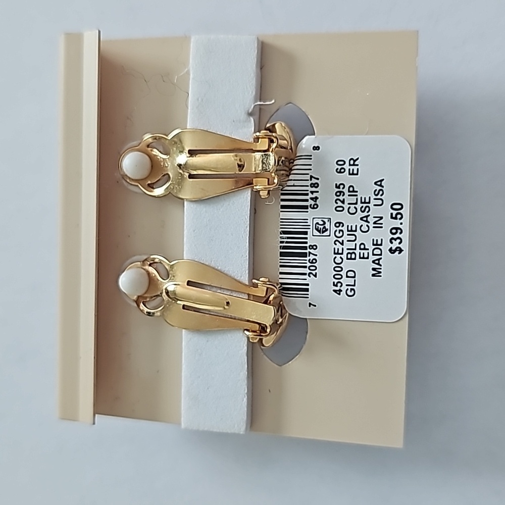 NWT, Erwin Pearl Clip On Earrings - Picture 2 of 2